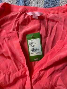 Lilly Pulitzer Hot Coral V-Neck Top